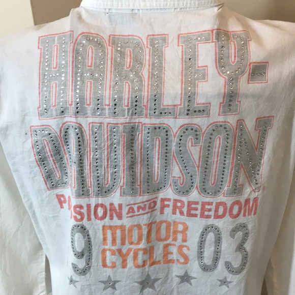 Authentic Harley-Davidson Blinged “Passion and Freedom” Motorcycles 1903 Top - Picture 7 of 11